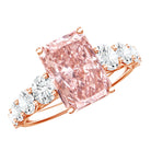 Rosec Jewels-IGI Certified 3 Ct Lab Grown Pink and White Diamond Side Stone Engagement Ring