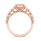 Rosec Jewels-IGI Certified 3 Ct Lab Grown Pink and White Diamond Side Stone Engagement Ring