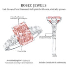 Rosec Jewels-IGI Certified 3 Ct Lab Grown Pink and White Diamond Side Stone Engagement Ring