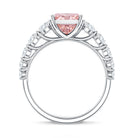 Rosec Jewels-IGI Certified 3 Ct Lab Grown Pink and White Diamond Side Stone Engagement Ring