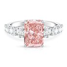 Rosec Jewels-IGI Certified 3 Ct Lab Grown Pink and White Diamond Side Stone Engagement Ring