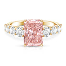 Rosec Jewels-IGI Certified 3 Ct Lab Grown Pink and White Diamond Side Stone Engagement Ring