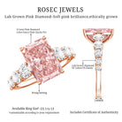 Rosec Jewels-IGI Certified Radiant Cut Lab Grown 4 Carat Pink Diamond Engagement Ring with Side Stones