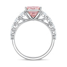 Rosec Jewels-IGI Certified Radiant Cut Lab Grown 4 Carat Pink Diamond Engagement Ring with Side Stones