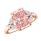 Rosec Jewels-3 Carat Radiant Cut Lab Pink Diamond Engagement Ring IGI Certified