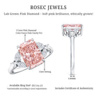 Rosec Jewels-3 Carat Radiant Cut Lab Pink Diamond Engagement Ring IGI Certified