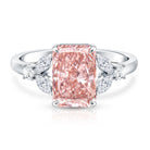 Rosec Jewels-3 Carat Radiant Cut Lab Pink Diamond Engagement Ring IGI Certified