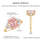 Rosec Jewels-3 Carat Radiant Cut Lab Pink Diamond Engagement Ring IGI Certified