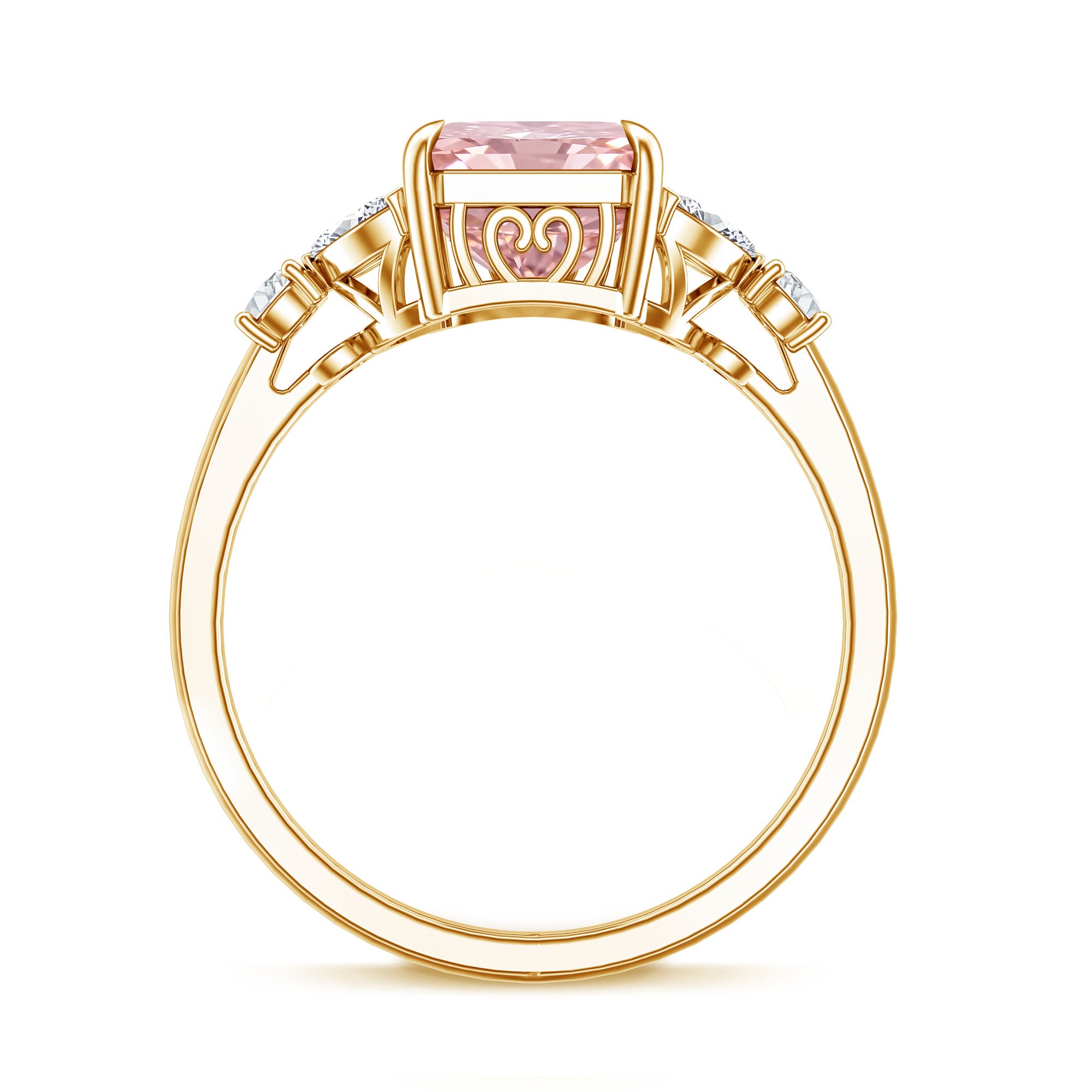 Rosec Jewels-3 Carat Radiant Cut Lab Pink Diamond Engagement Ring IGI Certified