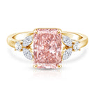 Rosec Jewels-3 Carat Radiant Cut Lab Pink Diamond Engagement Ring IGI Certified