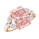 Rosec Jewels-Lab Grown 4 Carat Radiant Cut Pink Diamond Statement Engagement Ring IGI Certified