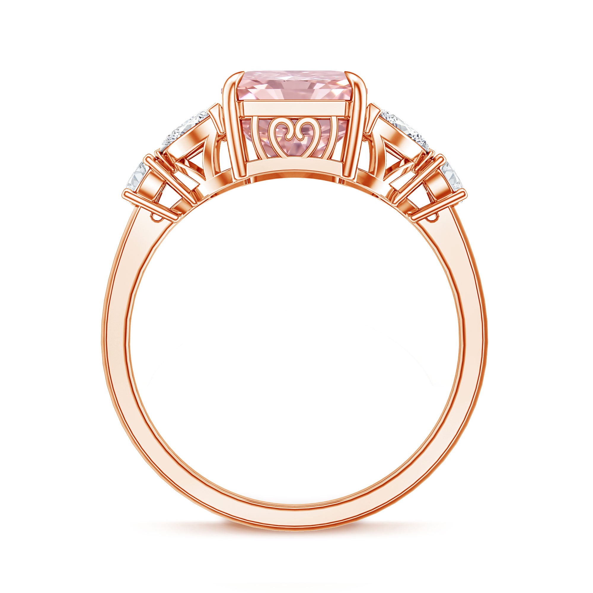 Rosec Jewels-Lab Grown 4 Carat Radiant Cut Pink Diamond Statement Engagement Ring IGI Certified