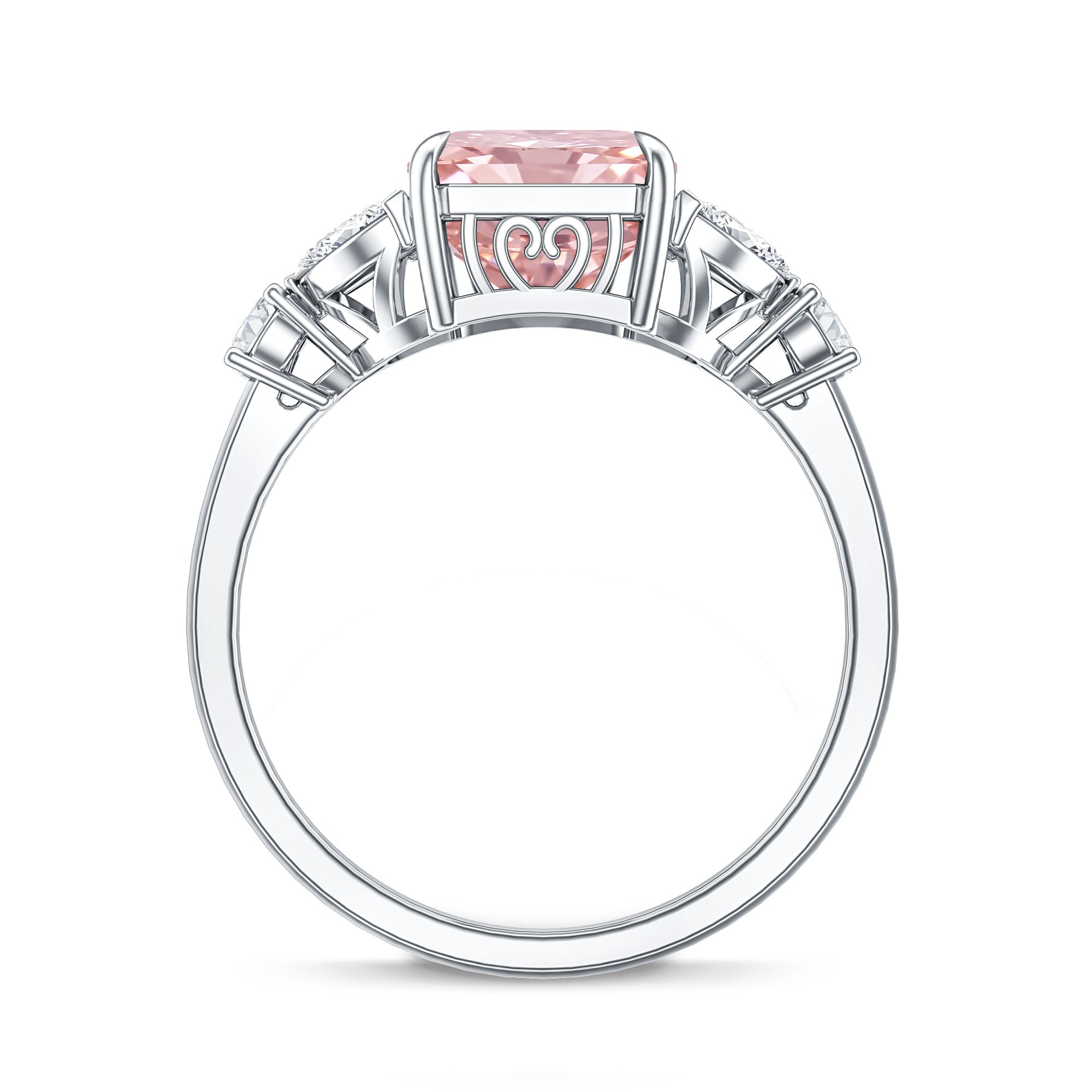 Rosec Jewels-Lab Grown 4 Carat Radiant Cut Pink Diamond Statement Engagement Ring IGI Certified
