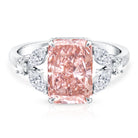 Rosec Jewels-Lab Grown 4 Carat Radiant Cut Pink Diamond Statement Engagement Ring IGI Certified