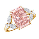 Rosec Jewels-Lab Grown 4 Carat Radiant Cut Pink Diamond Statement Engagement Ring IGI Certified