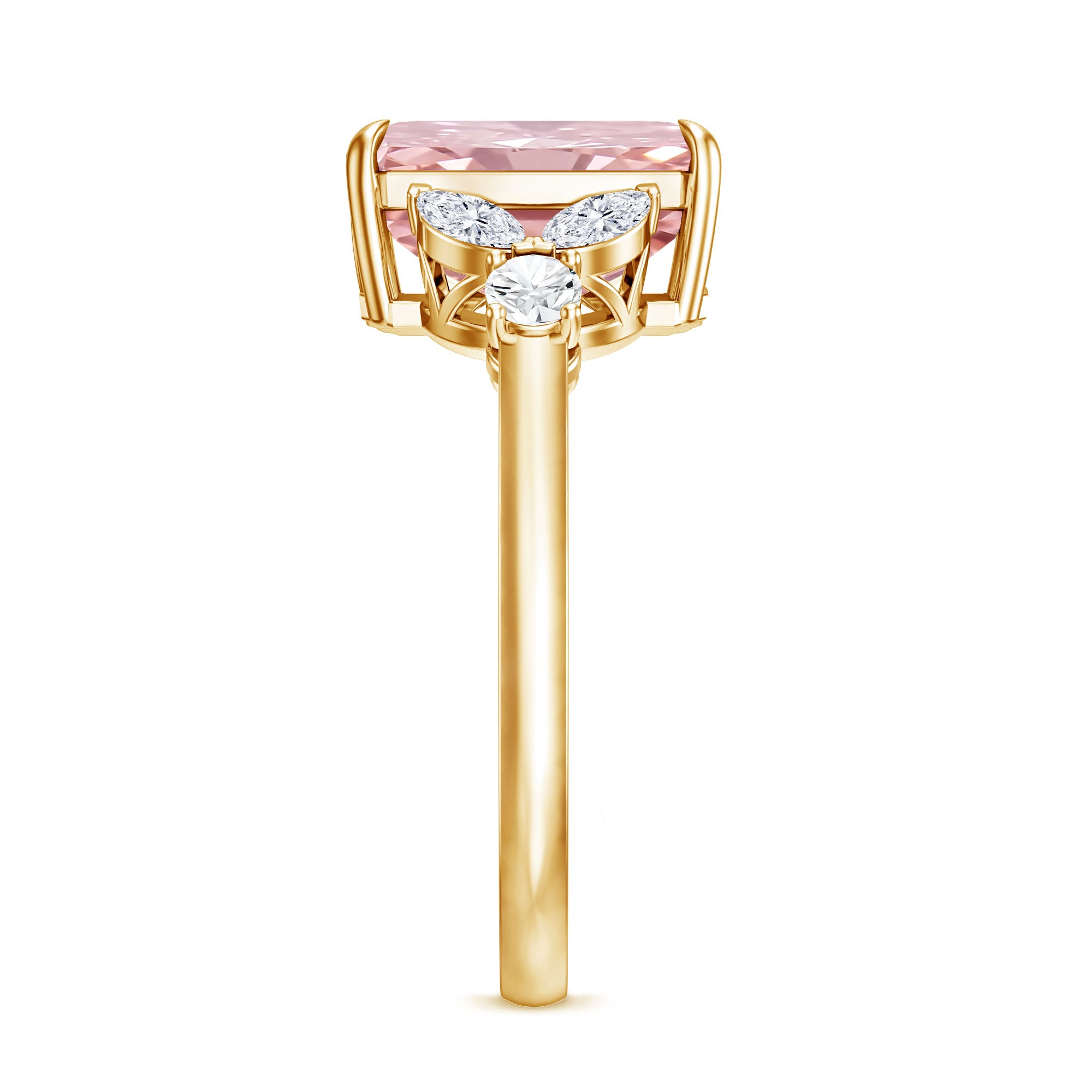 Rosec Jewels-Lab Grown 4 Carat Radiant Cut Pink Diamond Statement Engagement Ring IGI Certified