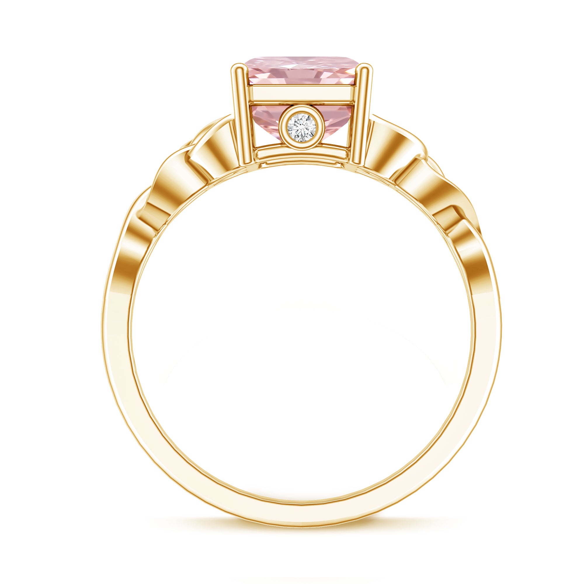 Rosec Jewels-3 Carat Radiant Cut Lab Pink Diamond Celtic Engagement Ring with IGI Certificate