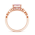 Rosec Jewels-IGI Certified 4 Carat Lab Grown Pink Diamond Radiant Engagement Ring with Celtic Knot