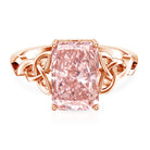 Rosec Jewels-IGI Certified 4 Carat Lab Grown Pink Diamond Radiant Engagement Ring with Celtic Knot