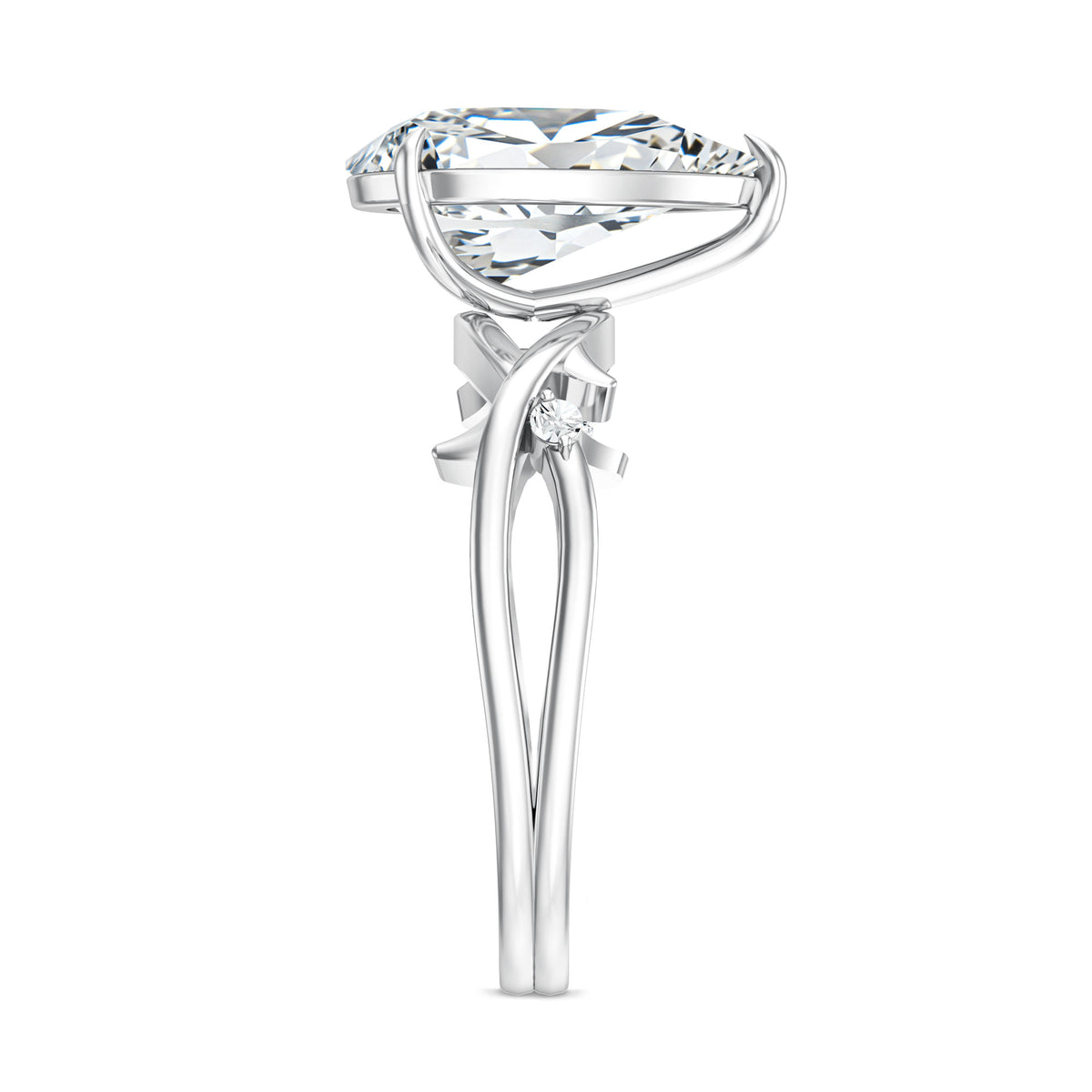 Solitaire 3 Carat Lab Diamond Pear Engagement Ring with IGI Certificate Lab - ( E-VS1 ) - Rosec Jewels