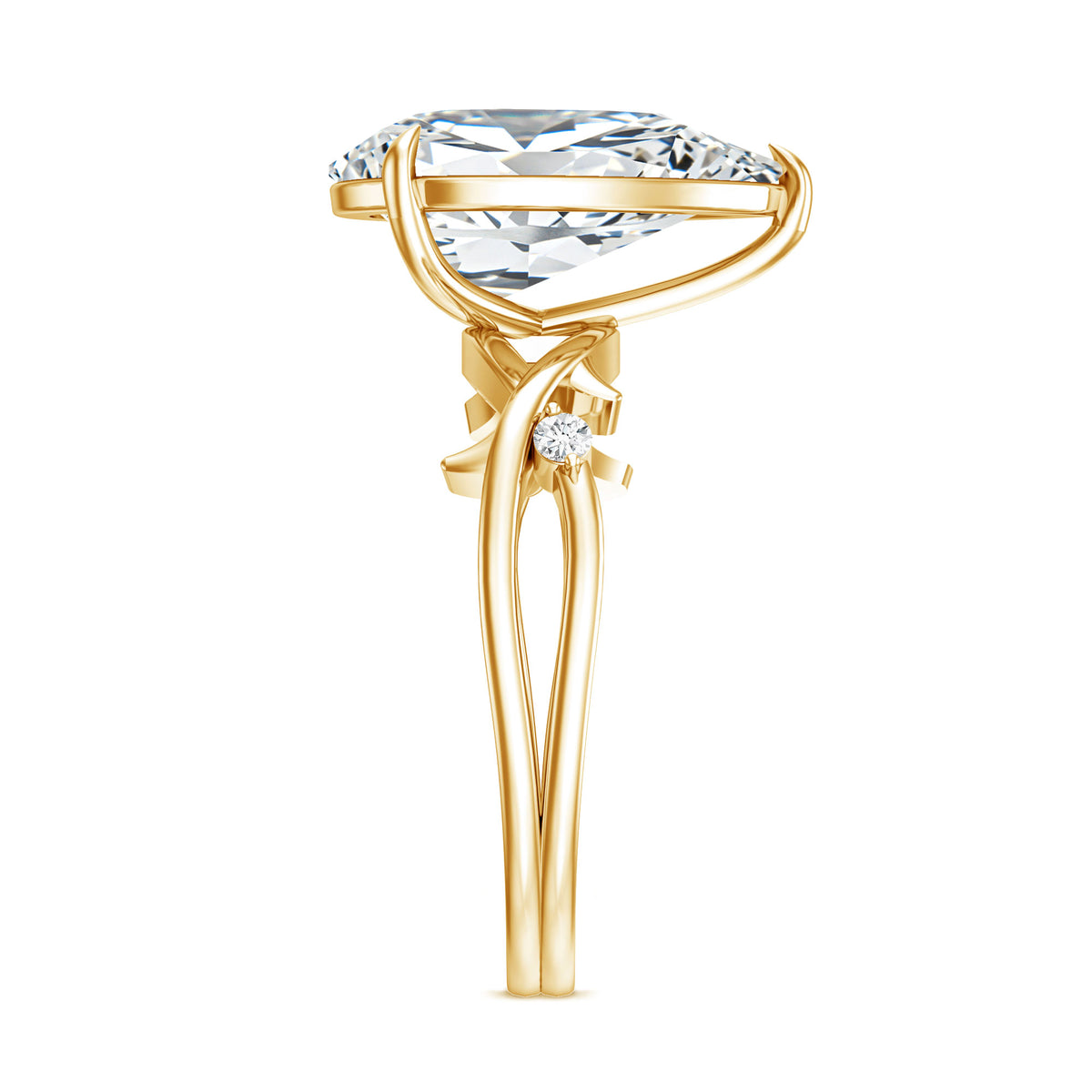 Rosec Jewels-Pear Shaped 4 Carat Lab Grown Diamond Designer Engagement Ring with IGI Certificate