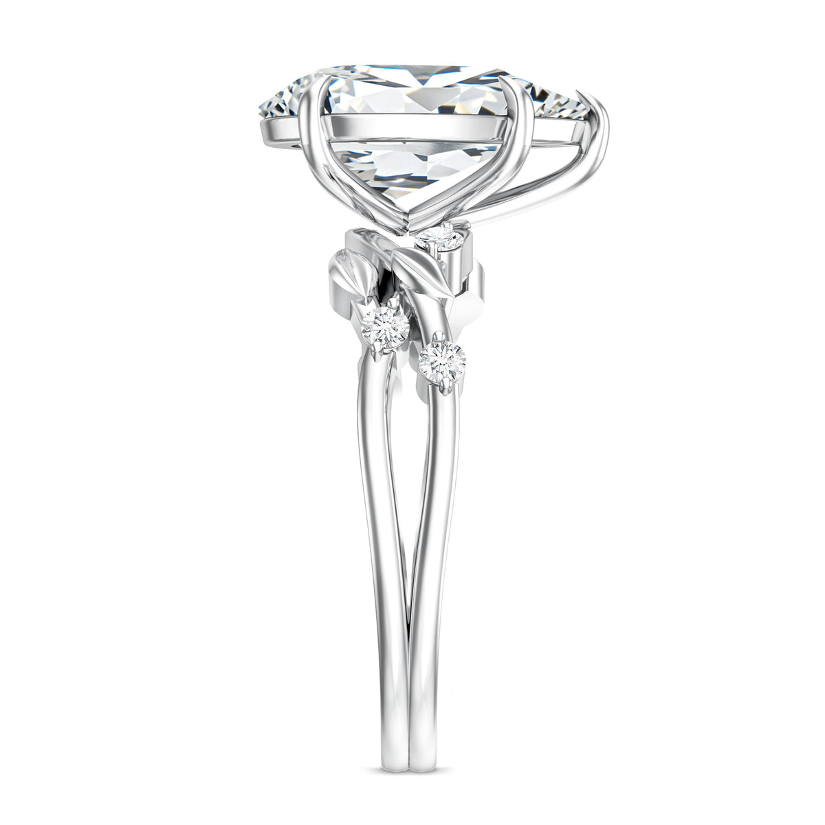 Nature Inspired 3 Carat Lab Grown Diamond Vine Engagement Ring with IGI Certificate Lab - ( E-VS1 ) - Rosec Jewels