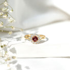 Real Pink Tourmaline and Diamond Engagement Ring in Split Shank AAA - Rosec Jewels