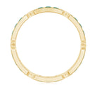 Natural Emerald Eternity Wedding Band with Milgrain Detail AAA - Rosec Jewels