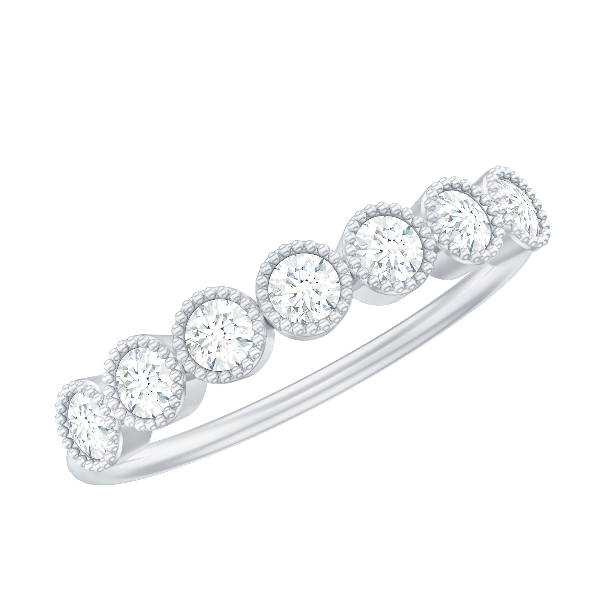Certified Diamond Anniversary Band in Bezel Setting Natural - ( HI-SI ) - Rosec Jewels