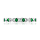 Emerald and Diamond Alternating Eternity Ring AAA - Rosec Jewels