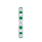 Emerald and Diamond Alternating Eternity Ring AAA - Rosec Jewels