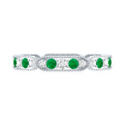 Emerald and Diamond Alternating Eternity Ring AAA - Rosec Jewels