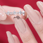 Certified 5 Stone Diamond Dainty Ring Natural - ( HI-SI ) - Rosec Jewels
