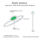 Rosec Jewels-Marquise Emerald East West Promise Ring with Diamond Halo