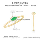 Rosec Jewels-Marquise Emerald East West Promise Ring with Diamond Halo