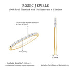Baguette Diamond East West Stackable Ring Natural - ( HI-SI ) - Rosec Jewels