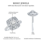 Moissanite Statement Engagement Ring with Milgrain Detailing D-VS1 - Rosec Jewels