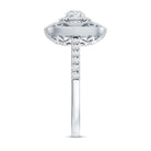 Moissanite Statement Engagement Ring with Milgrain Detailing D-VS1 - Rosec Jewels