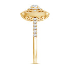 Moissanite Statement Engagement Ring with Milgrain Detailing D-VS1 - Rosec Jewels