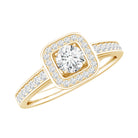 Moissanite Round Halo Engagement Ring with Certificate D-VS1 - Rosec Jewels