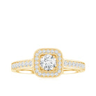 Moissanite Round Halo Engagement Ring with Certificate D-VS1 - Rosec Jewels
