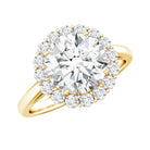 Classic Round Cut Moissanite Big Engagement Ring D-VS1 - Rosec Jewels