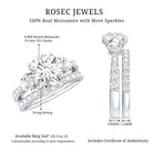 Rosec Jewels-Certified 2 Carat Round Moissanite Bridal Ring Set For Wedding