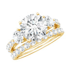 Rosec Jewels-Certified 2 Carat Round Moissanite Bridal Ring Set For Wedding
