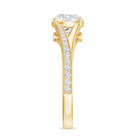 Rosec Jewels-Round Moissanite Solitaire Engagement Ring with Split Shank