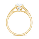 Rosec Jewels-Round Moissanite Solitaire Engagement Ring with Split Shank