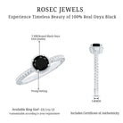 Rosec Jewels-Solitaire 6MM Black Onyx Engagement Ring with Twisted Rope Design