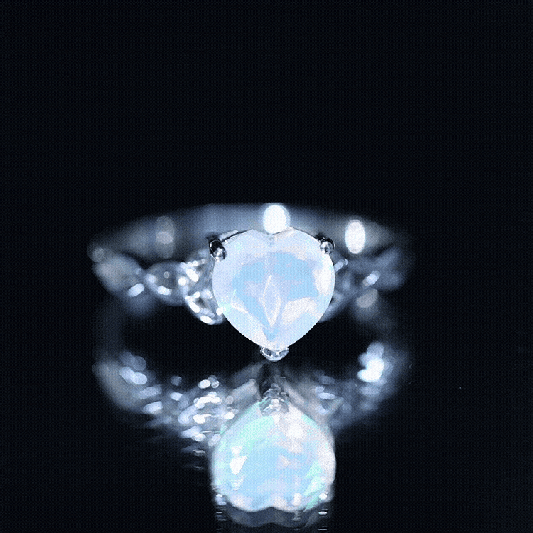 Certified 2 Carat Ethiopian Opal Heart Engagement Ring with Celtic Knot AAA - Rosec Jewels