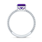3 Carat Asscher Cut Amethyst Engagement Ring with Twisted Rope AAA - Rosec Jewels