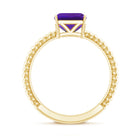 3 Carat Asscher Cut Amethyst Engagement Ring with Twisted Rope AAA - Rosec Jewels